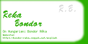 reka bondor business card